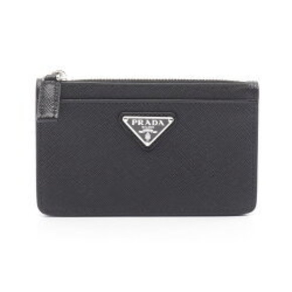 Prada Handbags - Prada SAFFIANO TRIANGOLO Wallet Leather Black